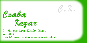 csaba kazar business card